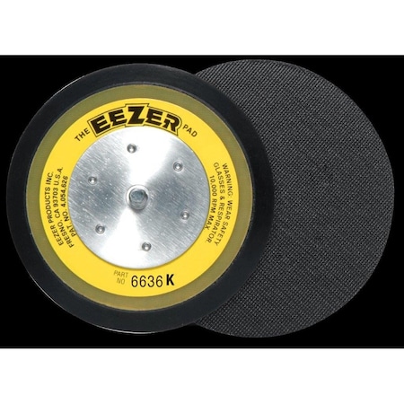 Eezer Products 6in Hook and Loop Backing Pad, Fully Molded, Epoxy-Glass Backing, Autobody & Fine Finishing 6636K